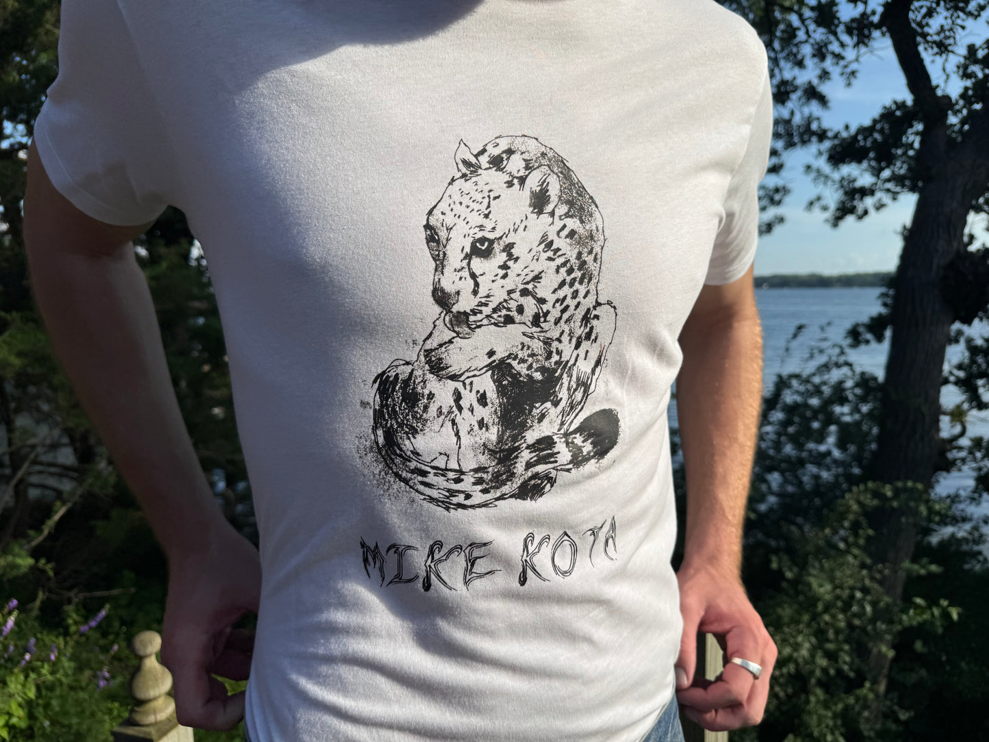 Cheetah White Tee