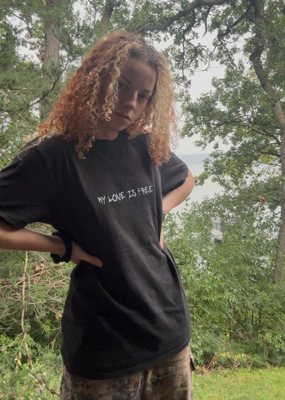 My Love Is Free Black Tee